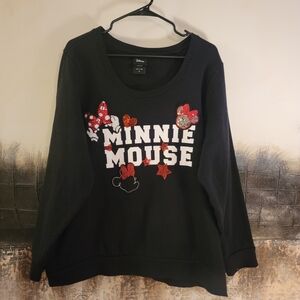 Disney Minnie Mouse Black & Red Blingy Sweater Plus Size 3